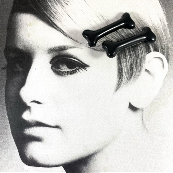 House Of Adornments Accessories - Bad bones baby black hair clips goth glam